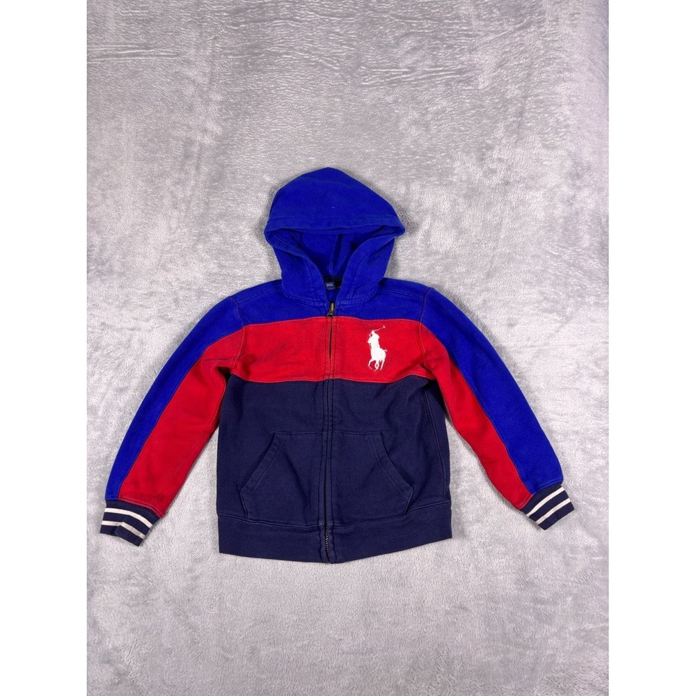 Polo Ralph Lauren Boys Full Zip Hoodie Sweatshirt Size 6 Multicolor Hooded